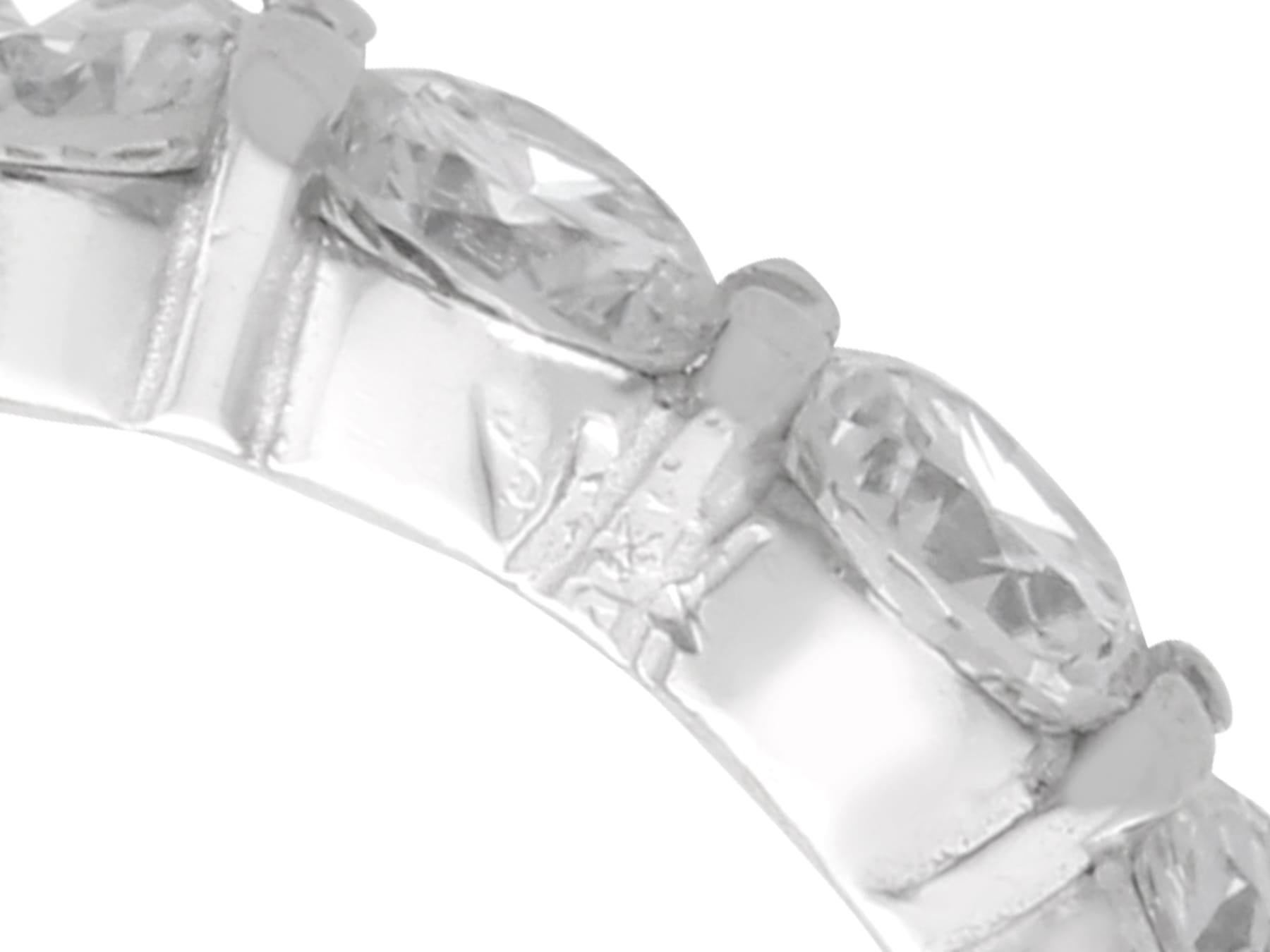 Vintage 2.38 Carat Diamond, 18k White Gold Full Eternity Ring Circa 1950 For Sale 3