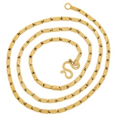 Vintage 23K Yellow Gold 22" Long 2.5mm Diamond Cut Box Link Chain Necklace