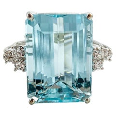 Vintage 24 Carat Aquamarine Ring