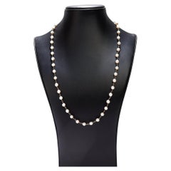 Vintage 24 in. 14 Karat Gold & Pearl Beaded Necklace