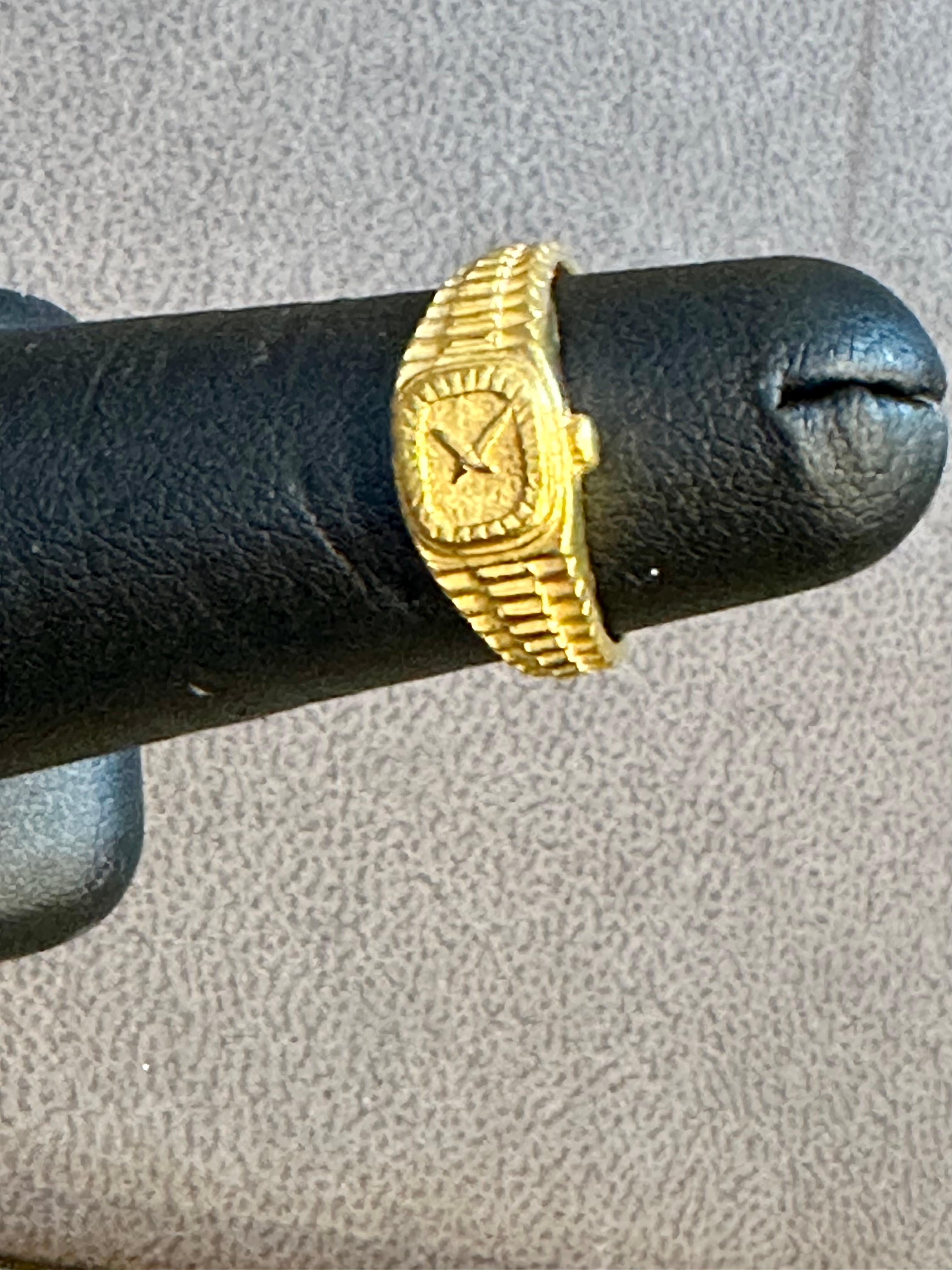 Women's or Men's Vintage 24 Karat Pure Yellow Gold 5.1 Gm  Rolex Design Ring Size 5.5