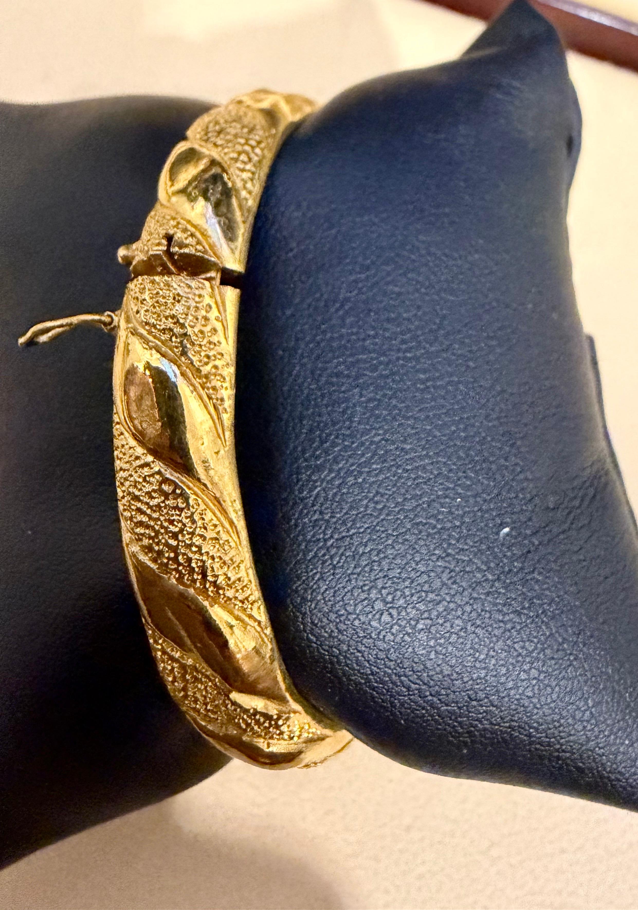 VINTAGE Bracelet en or pur jaune 24 carats 27.5 gm SMALL Bangle, Openable en vente 9