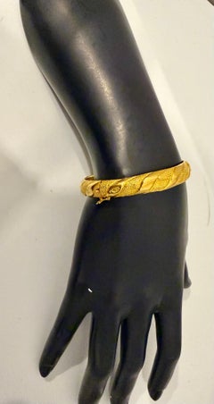 VINTAGE 24 Karat Yellow Pure Gold 27.5 Gm SMALL Bangle Bracelet, Openable