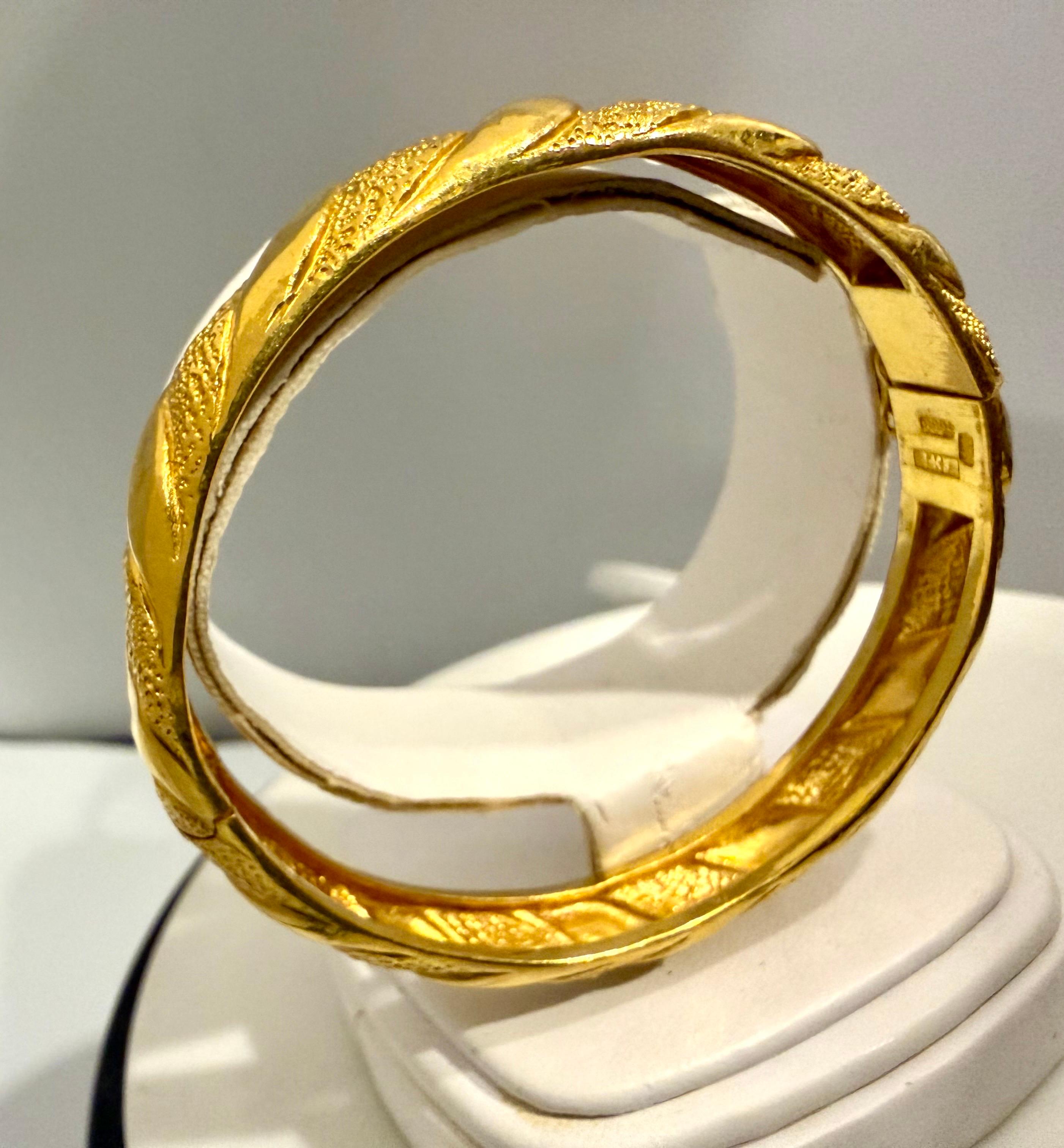 VINTAGE Bracelet en or pur jaune 24 carats 27.5 gm SMALL Bangle, Openable en vente 2