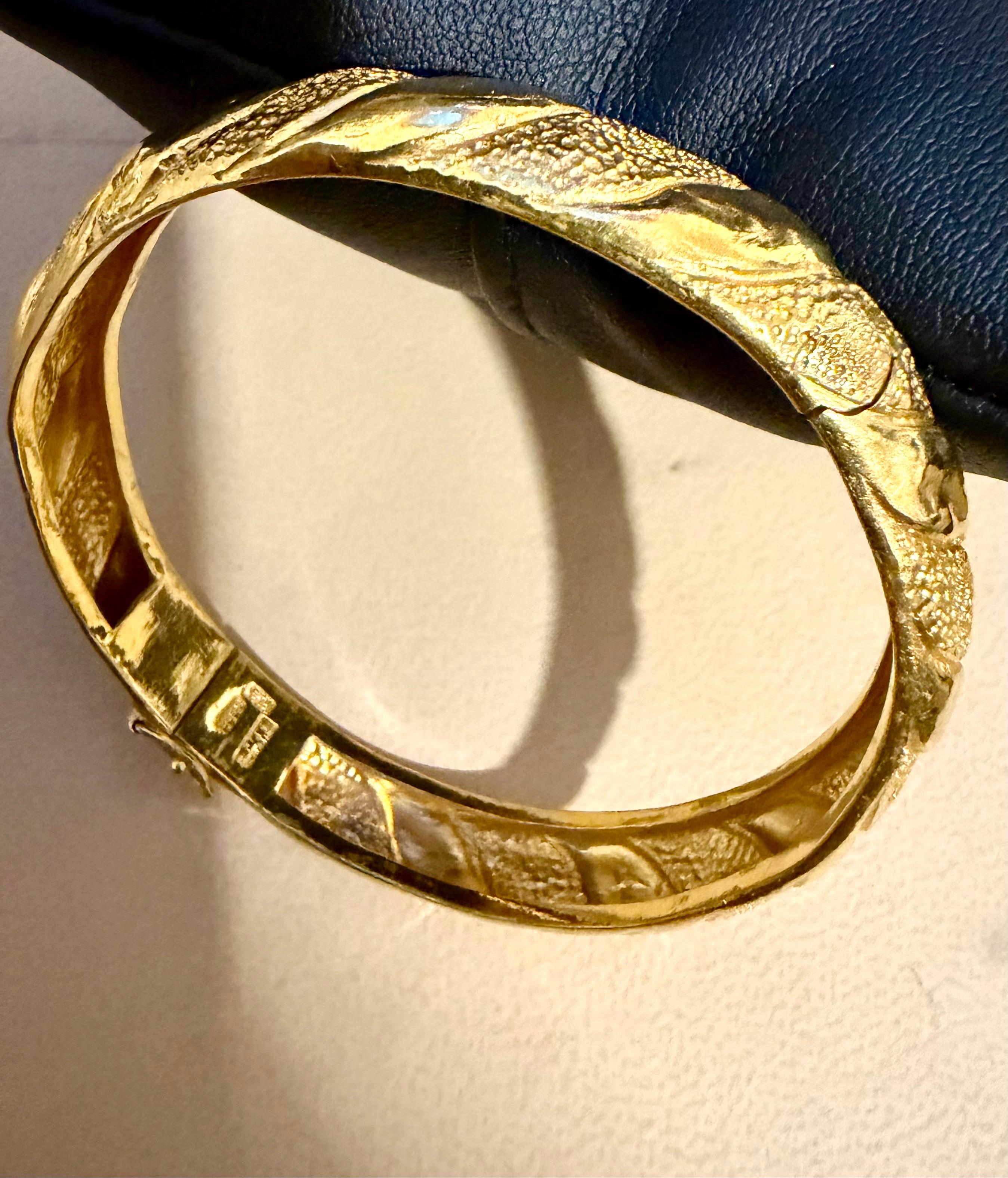 VINTAGE Bracelet en or pur jaune 24 carats 27.5 gm SMALL Bangle, Openable en vente 3