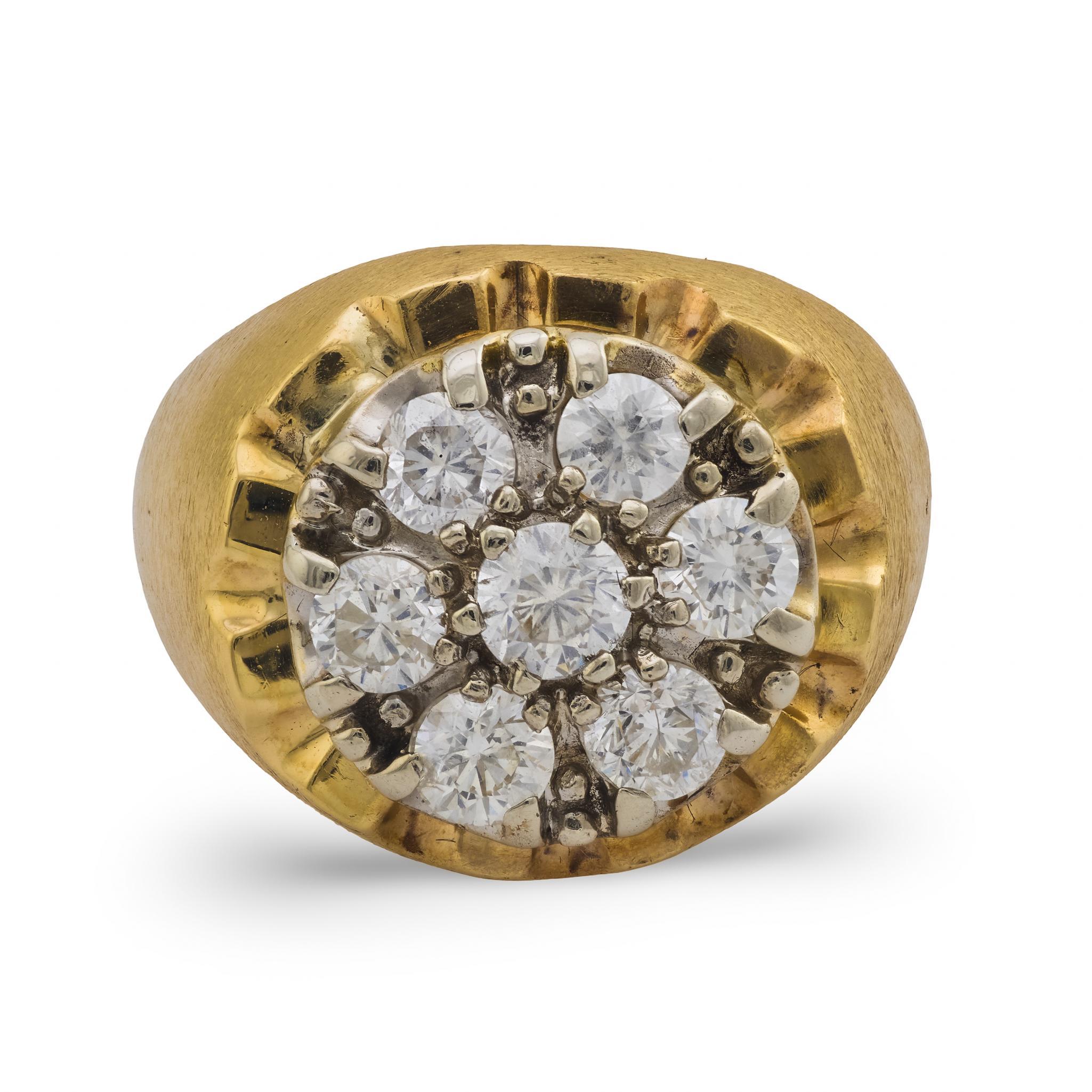 Contemporain Bague vintage en or jaune et blanc 14k avec un diamant de 2,40 carats en vente