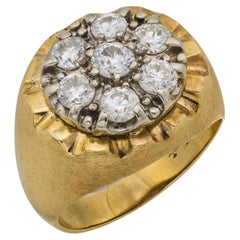 Bague vintage en or jaune et blanc 14k avec un diamant de 2,40 carats