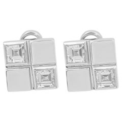Vintage 2.40 carat diamond 18k white gold earrings
