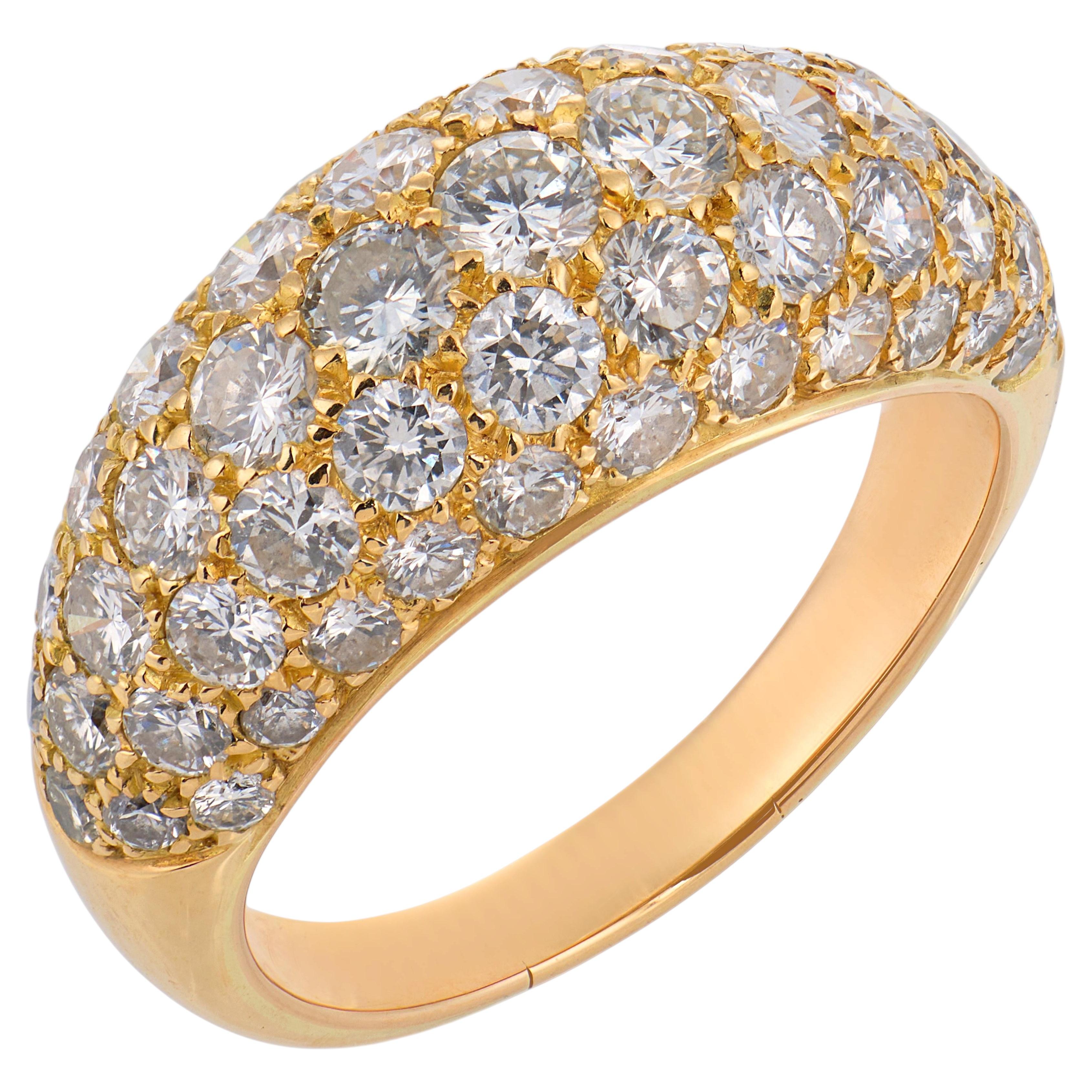 Vintage 2.40 carat diamond 18K yellow gold Dome ring