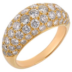Vintage 2.40 carat diamond 18K yellow gold Dome ring