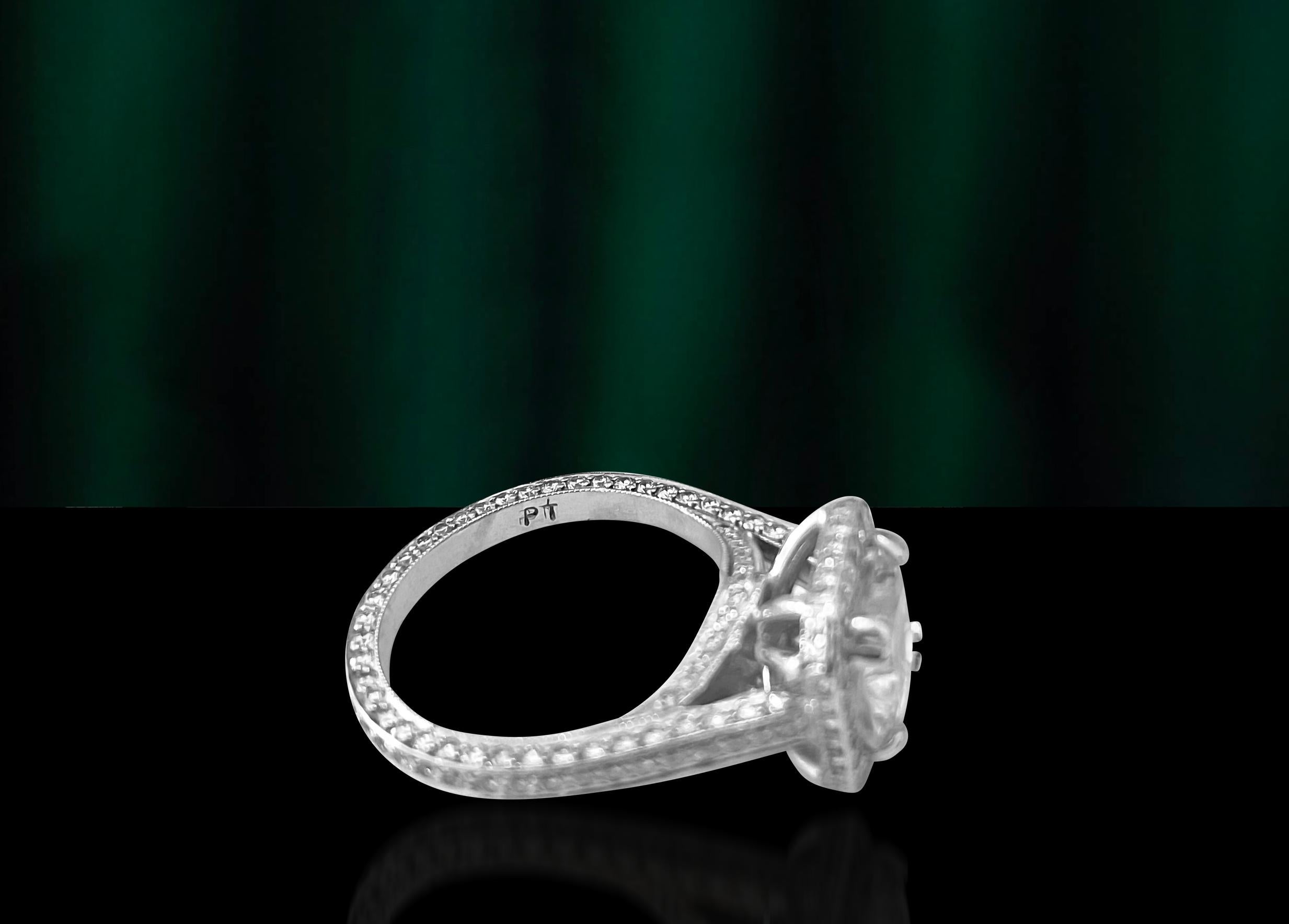 Edwardian Vintage 2.40 Carat Diamond Engagement Ring for Her in Platinum For Sale