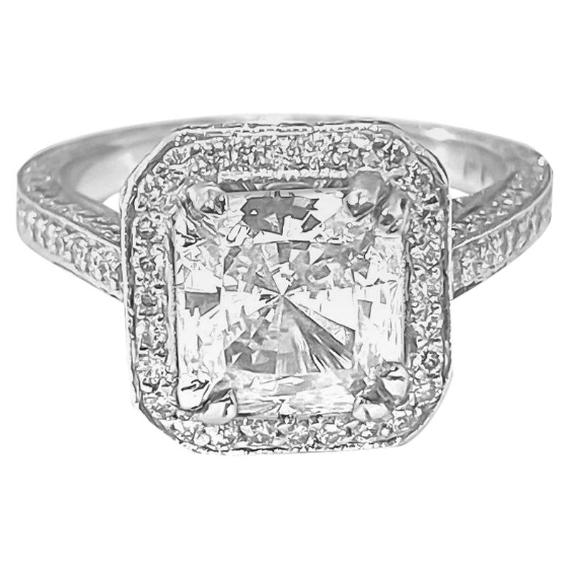 Vintage 2.40 Carat Diamond Engagement Ring for Her in Platinum For Sale