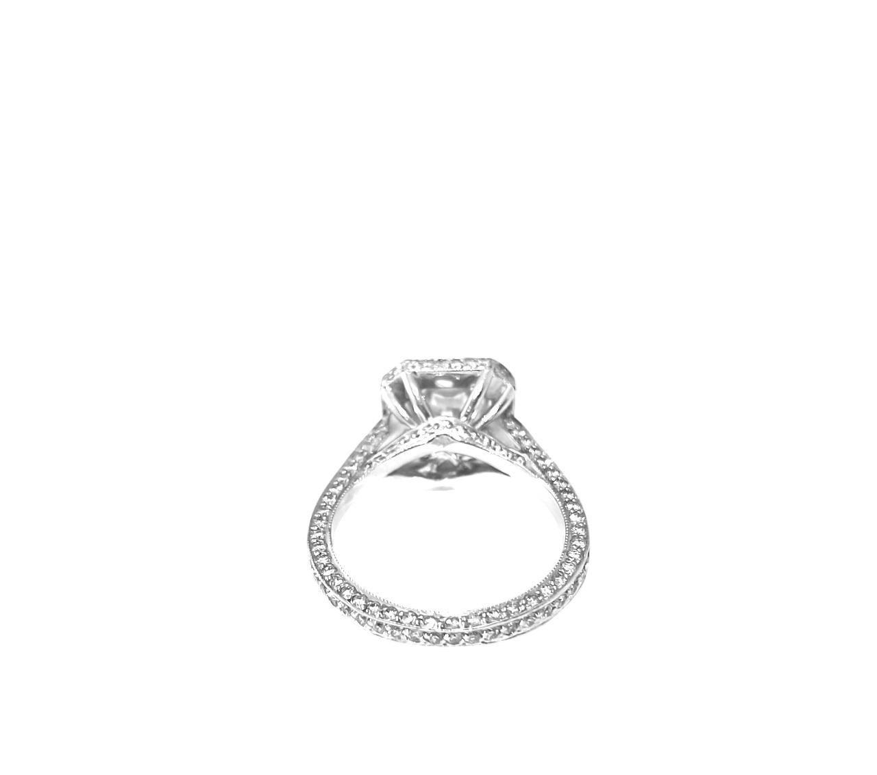 Princess Cut Vintage 2.40 Carat Diamond Engagement Ring in 14k Gold For Sale