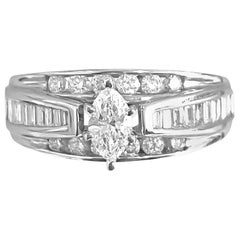 Vintage 2.40 Carat Diamond Gold Engagement Ring 14 Karat White Gold Vintage 2.40 Carat Diamond Gold Engagement Ring 14 Karat White Gold