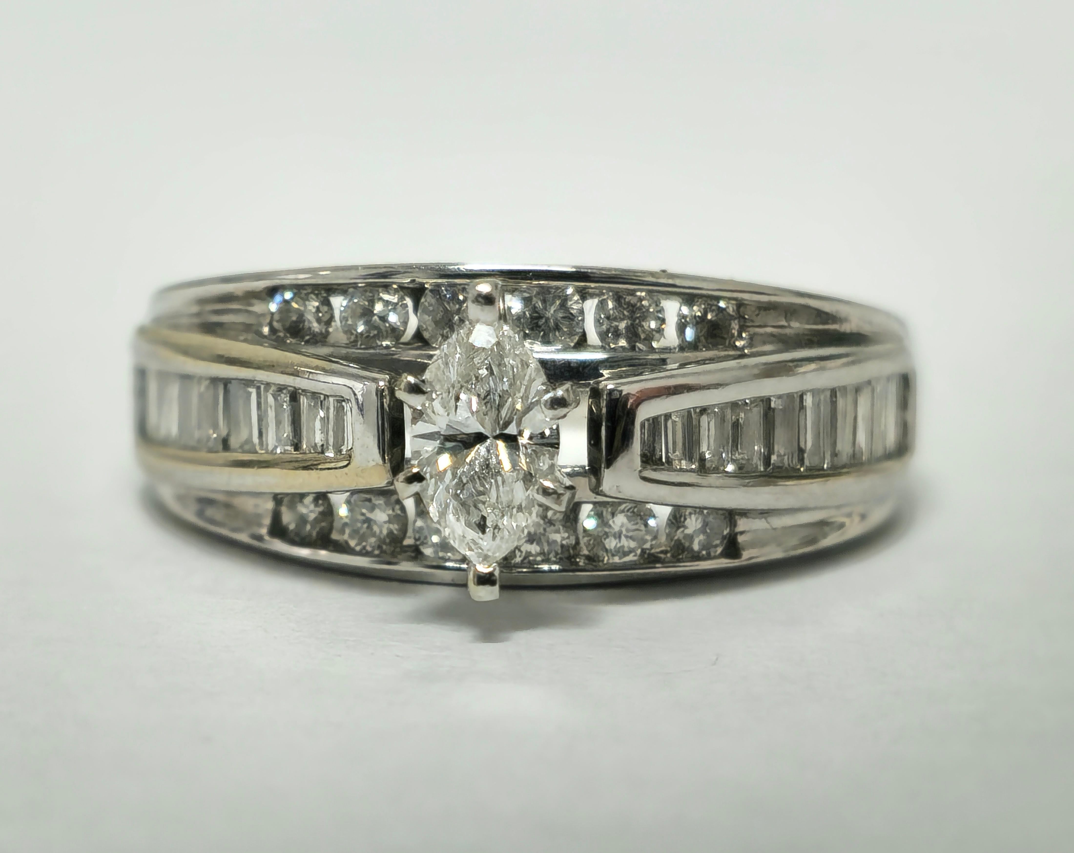 Medieval Vintage 2.40ct Diamond Gold Engagement Ring 14K Gold For Sale