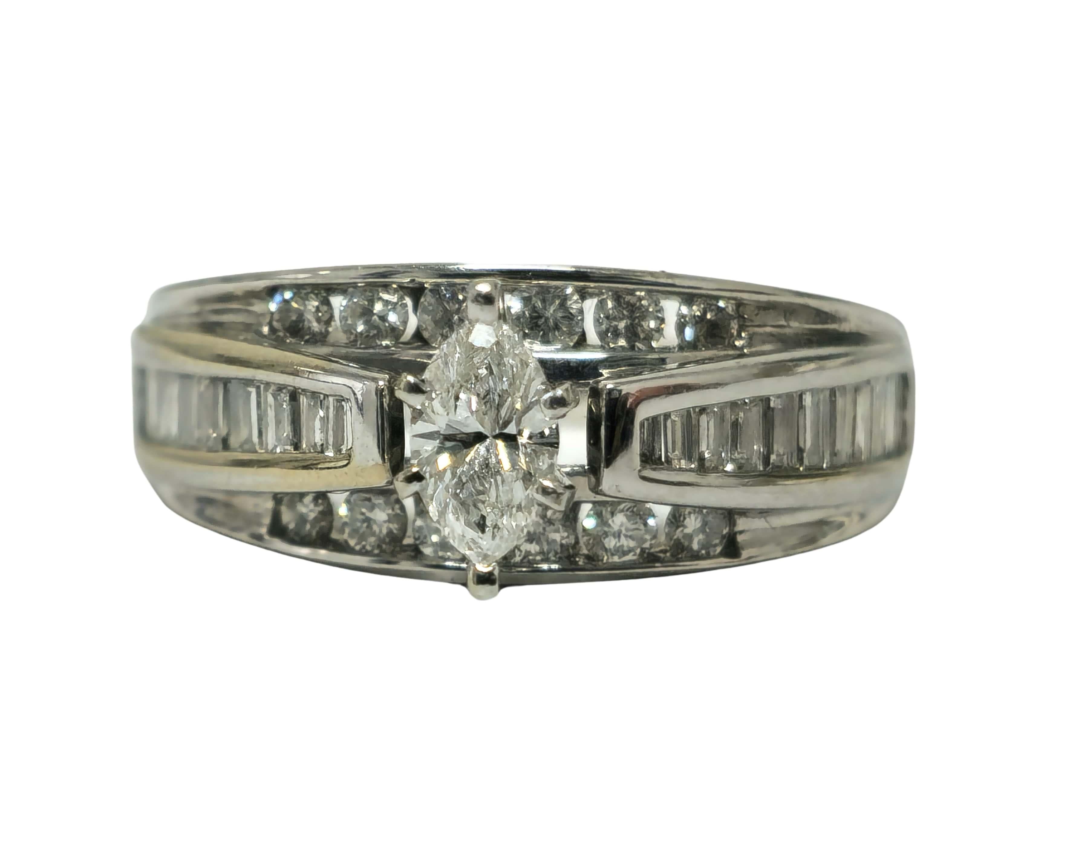 Verlobungsring 14K Gold, Vintage, 2,40 Karat Diamant, Gold, Vintage im Zustand „Hervorragend“ im Angebot in Miami, FL