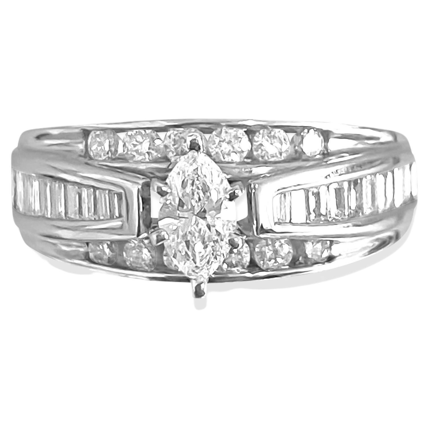 Vintage 2.40ct Diamond Gold Engagement Ring 14K Gold