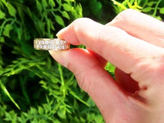 Vintage 2.42 Carat Diamond and 18k Yellow Gold Double Eternity Ring