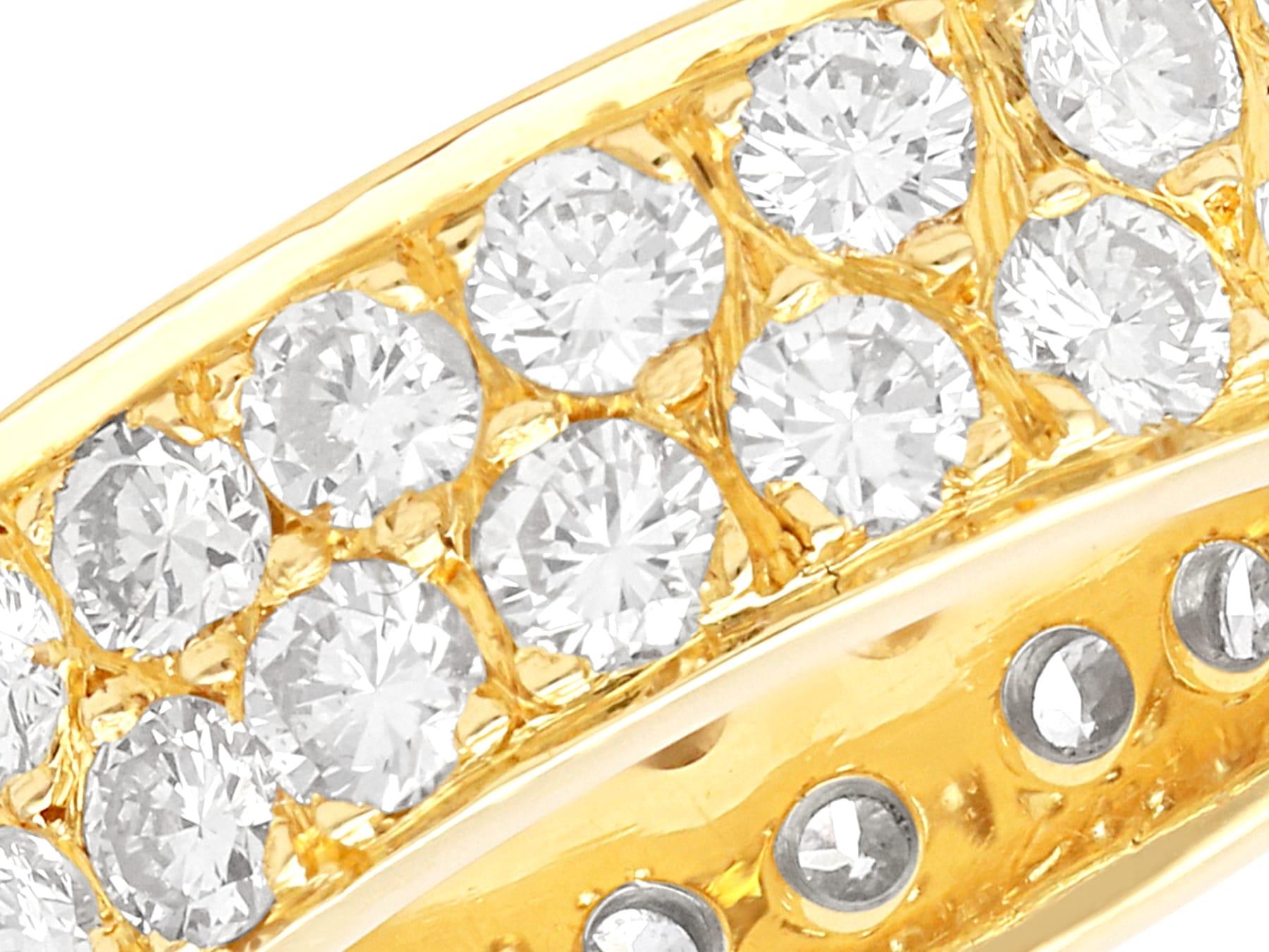 Round Cut Vintage 2.42 Carat Diamond and 18k Yellow Gold Double Eternity Ring  For Sale