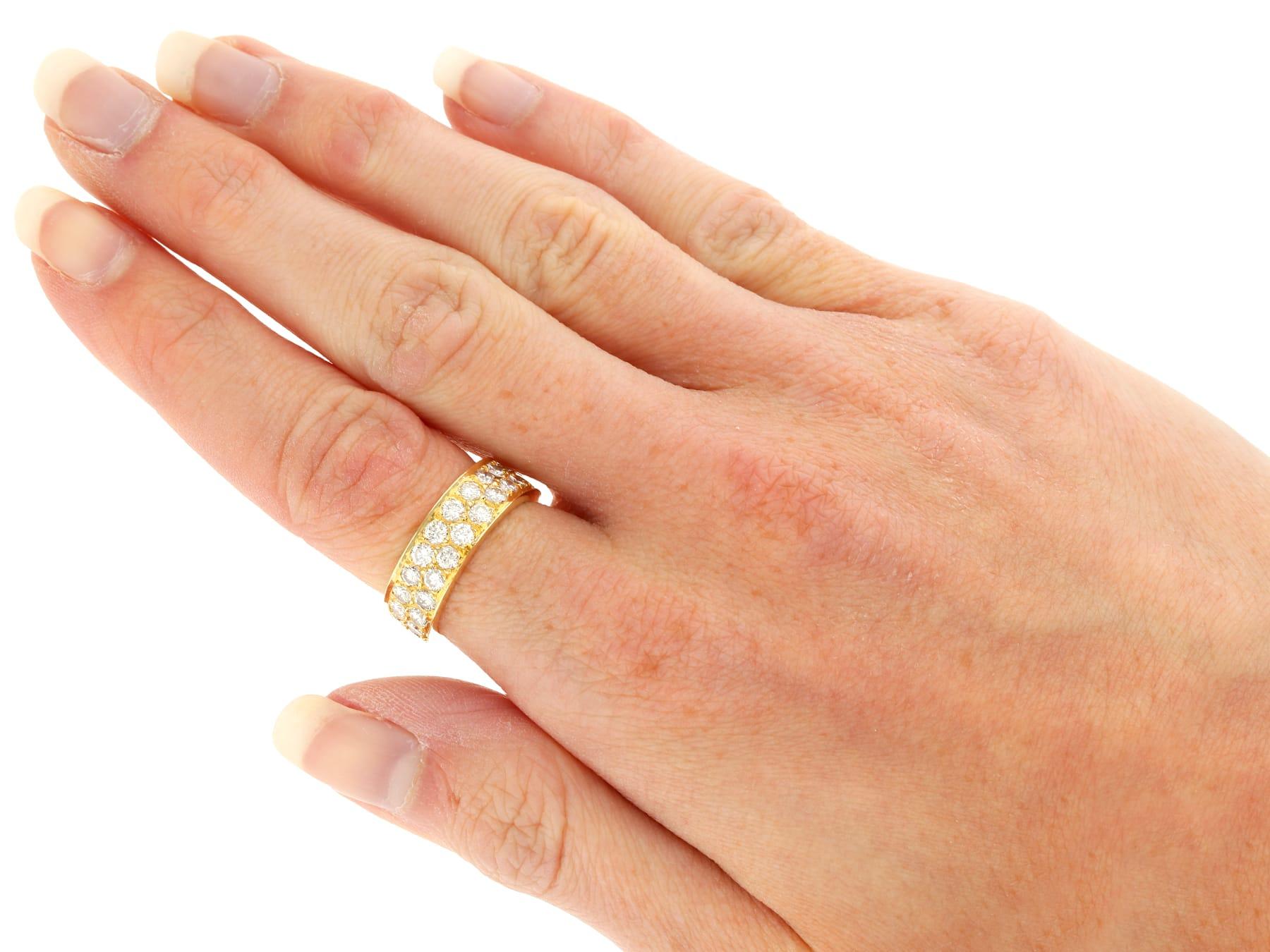 Vintage 2.42 Carat Diamond and 18k Yellow Gold Double Eternity Ring  For Sale 2