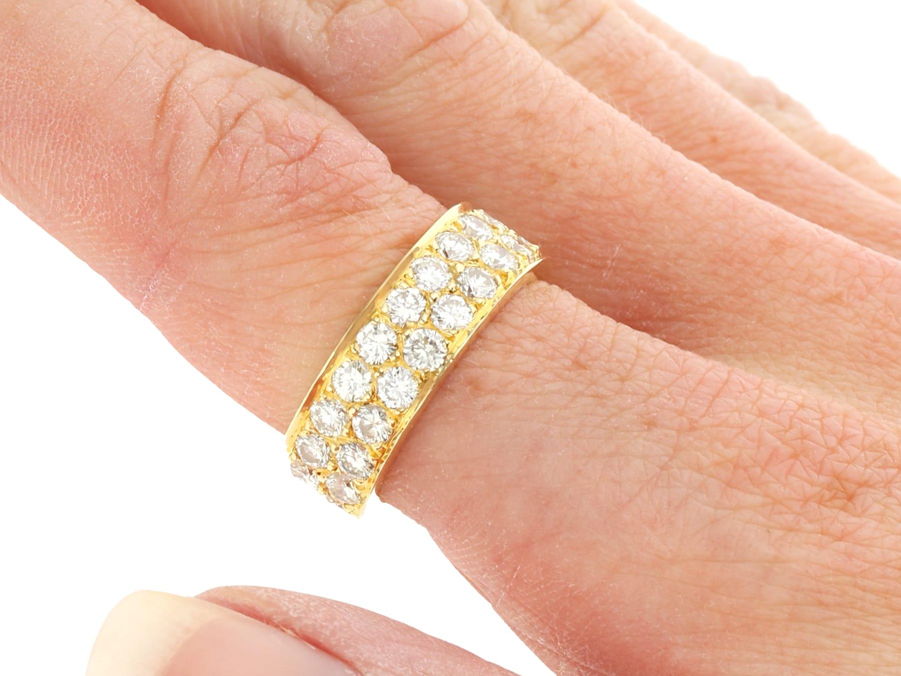 Vintage 2.42 Carat Diamond and 18k Yellow Gold Double Eternity Ring  For Sale 3
