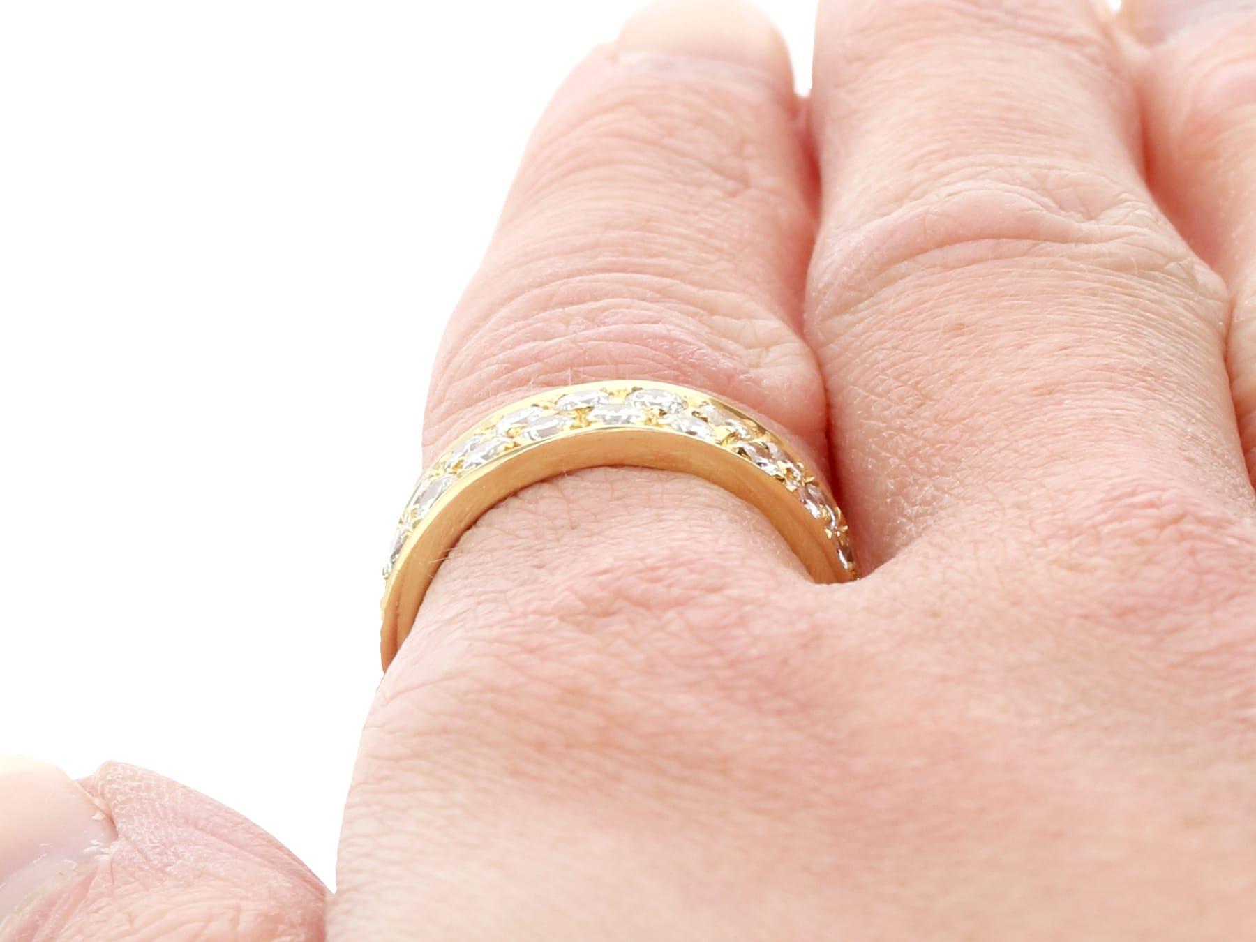 Vintage 2.42 Carat Diamond and 18k Yellow Gold Double Eternity Ring  For Sale 4