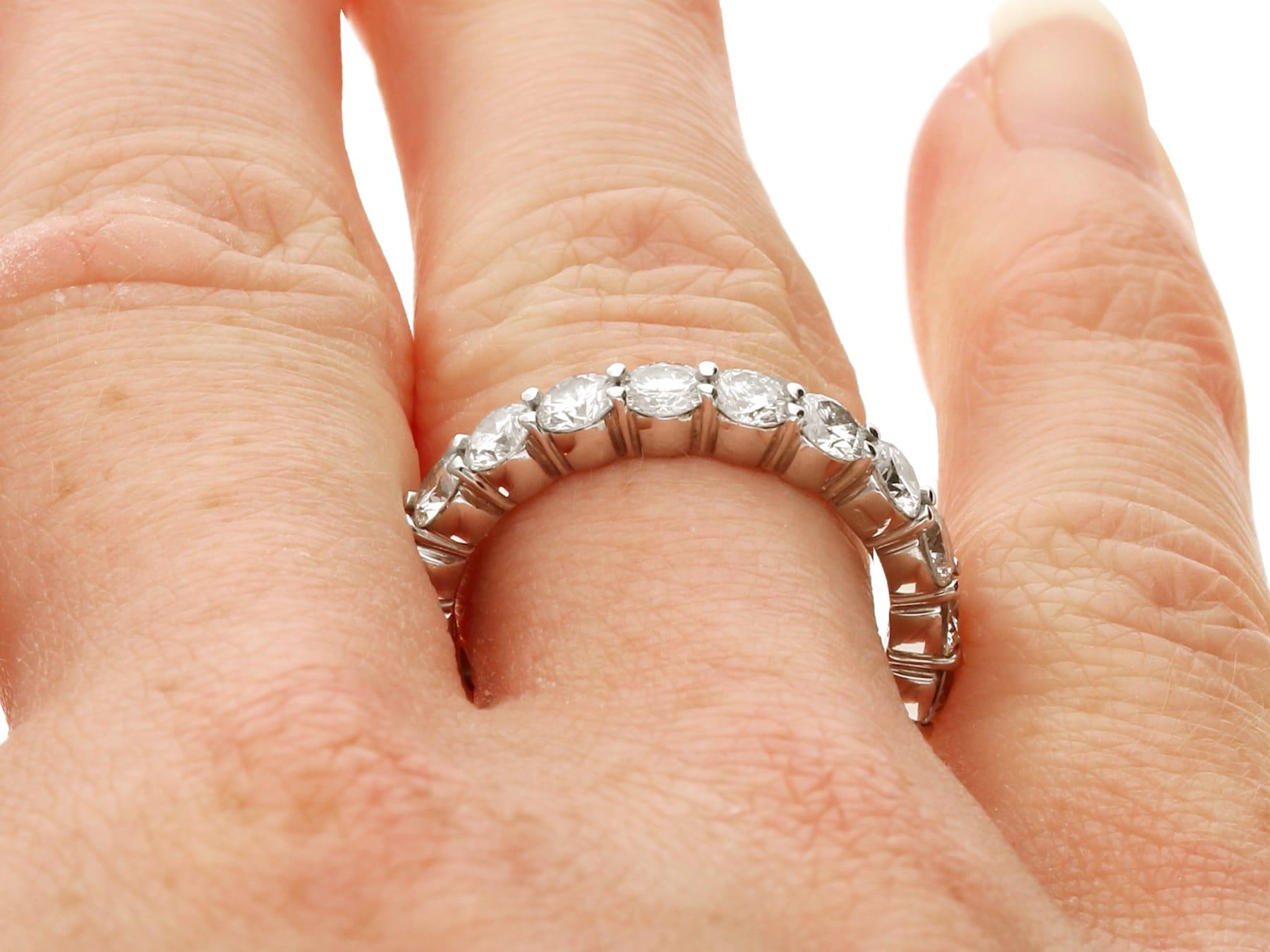 Vintage 2.42Ct Diamond and Platinum Full Eternity Ring Circa 1955 For Sale 5