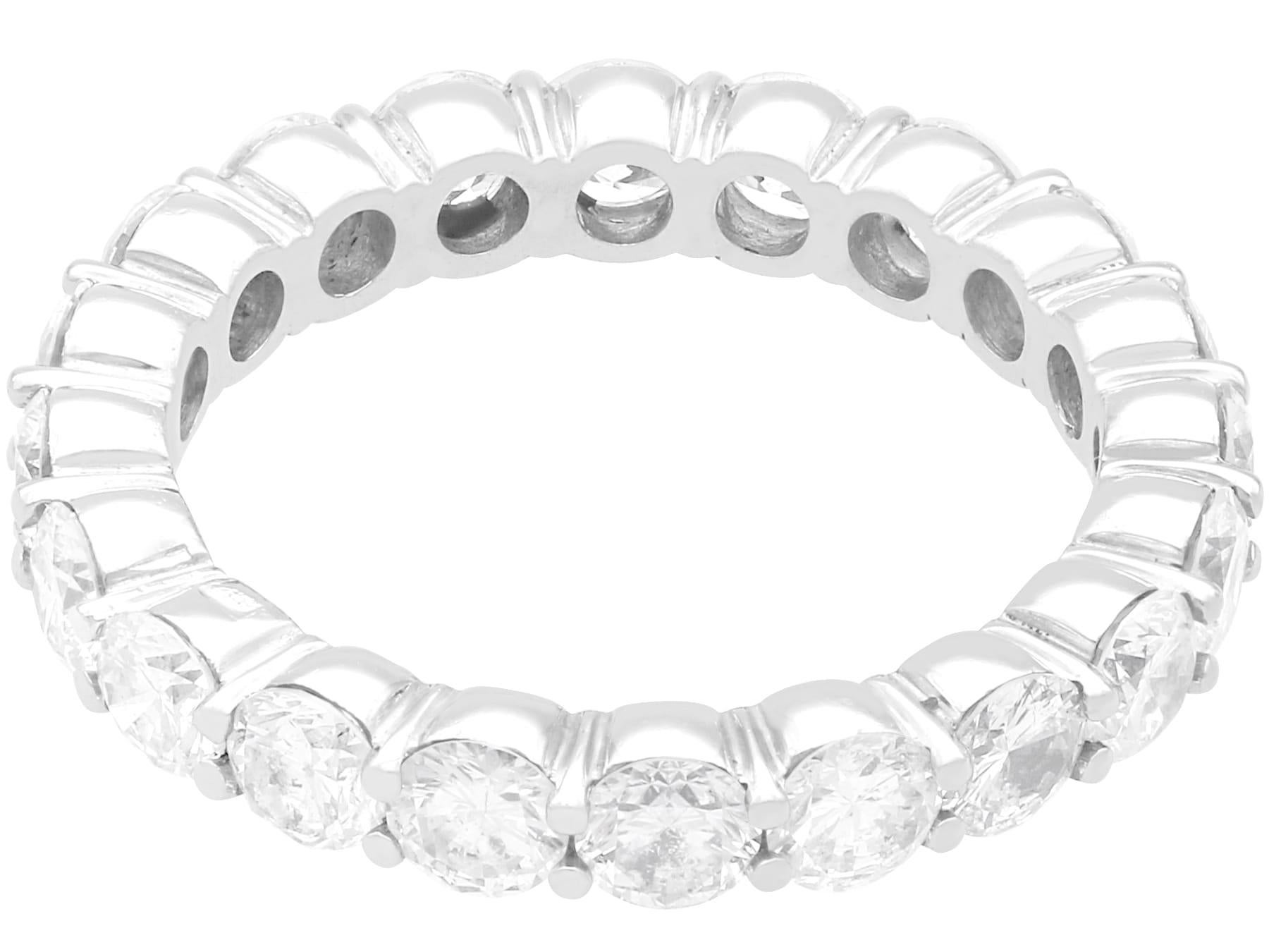 Women's or Men's Vintage 2.42Ct Diamond and Platinum Full Eternity Ring Circa 1955 For Sale