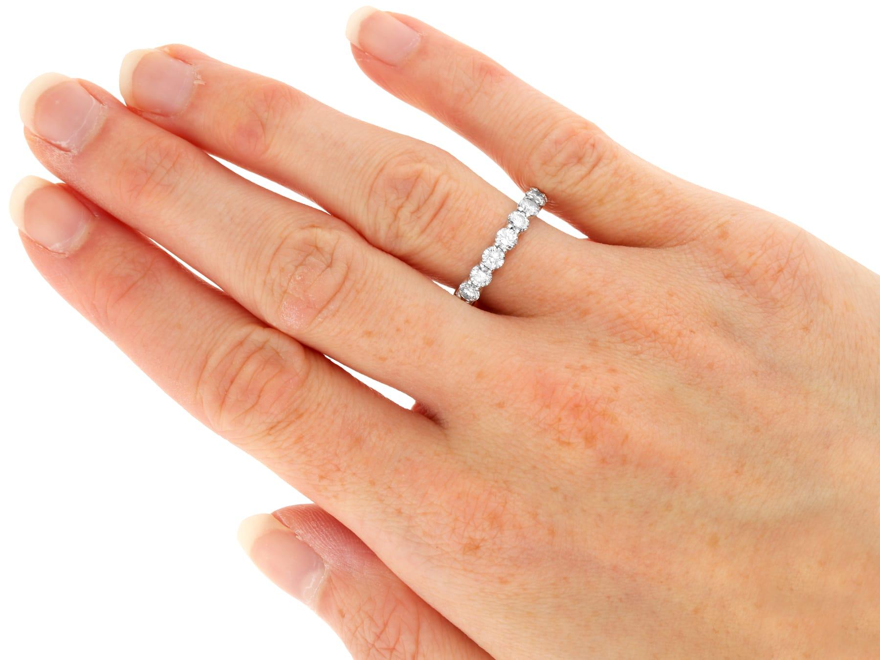 Vintage 2.42Ct Diamond and Platinum Full Eternity Ring Circa 1955 For Sale 3