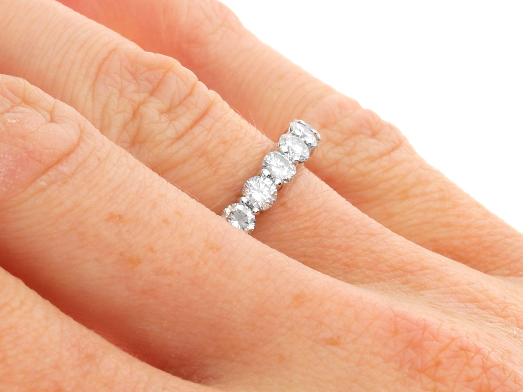 Vintage 2.42Ct Diamond and Platinum Full Eternity Ring Circa 1955 For Sale 4