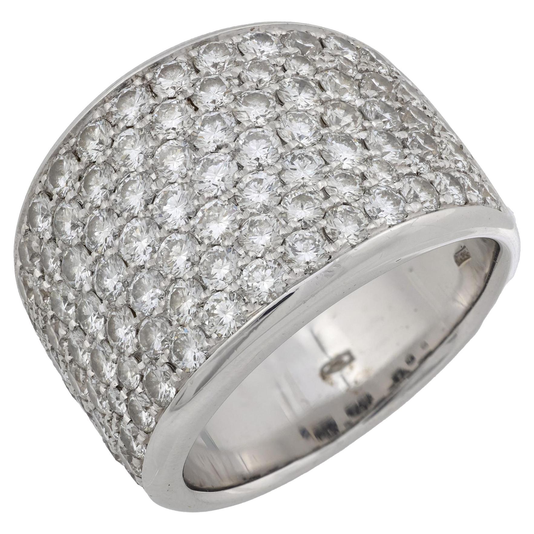 Vintage 2.45 carat diamant or blanc 18k bague pave