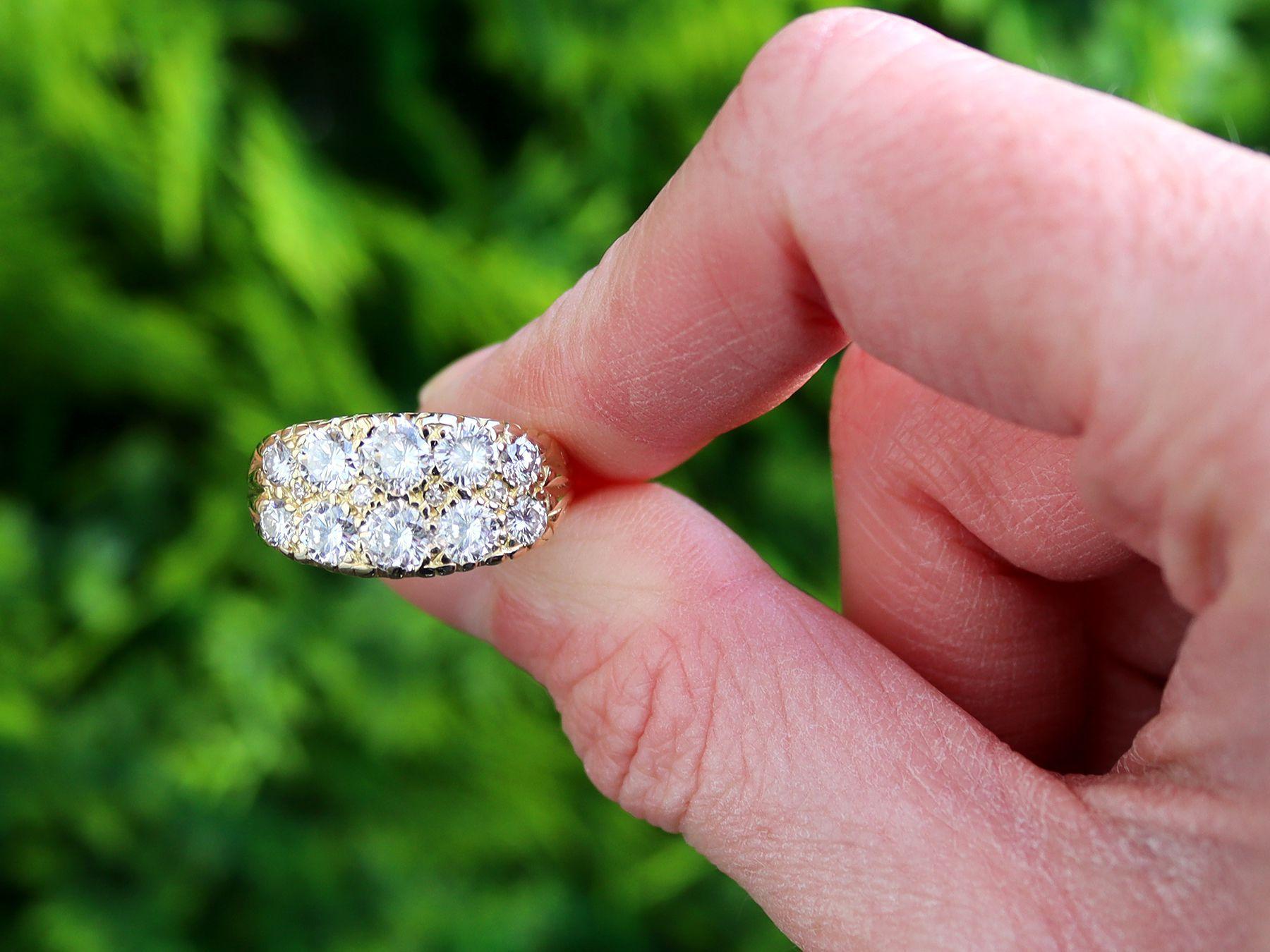 2,45 Karat Diamant und Gelbgold Kleid-Ring (Rundschliff) im Angebot
