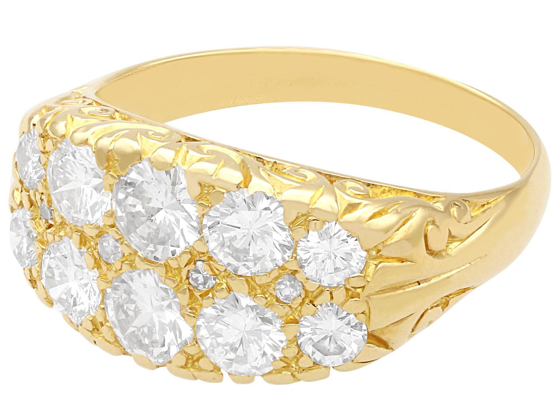 2,45 Karat Diamant und Gelbgold Kleid-Ring im Zustand „Hervorragend“ im Angebot in Jesmond, Newcastle Upon Tyne