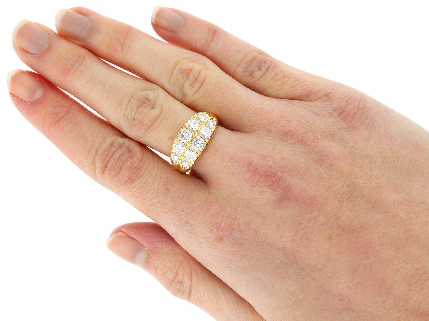 Vintage 2.45 Carat Diamond and Yellow Gold Dress Ring For Sale 2