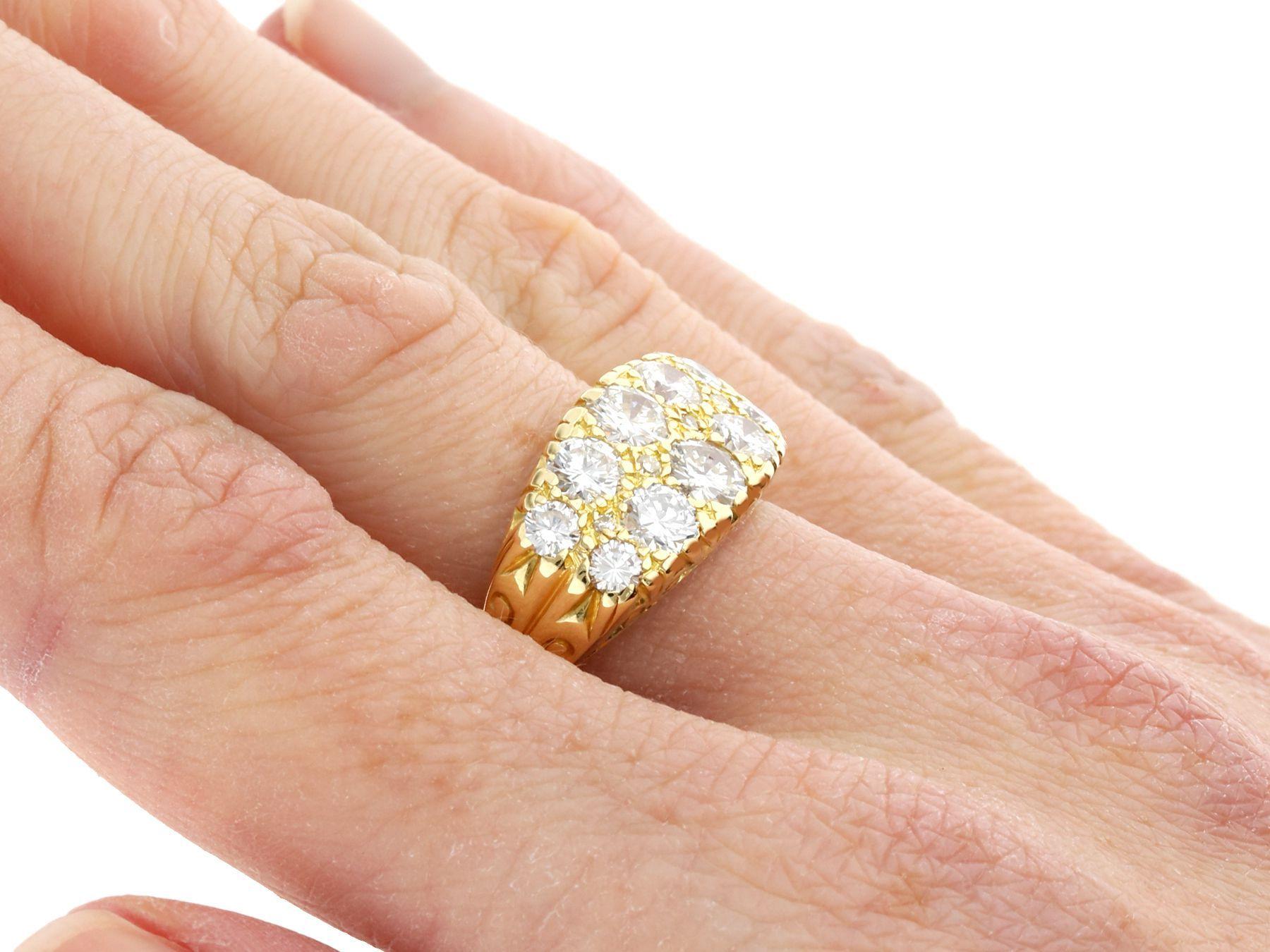 Vintage 2.45 Carat Diamond and Yellow Gold Dress Ring For Sale 3