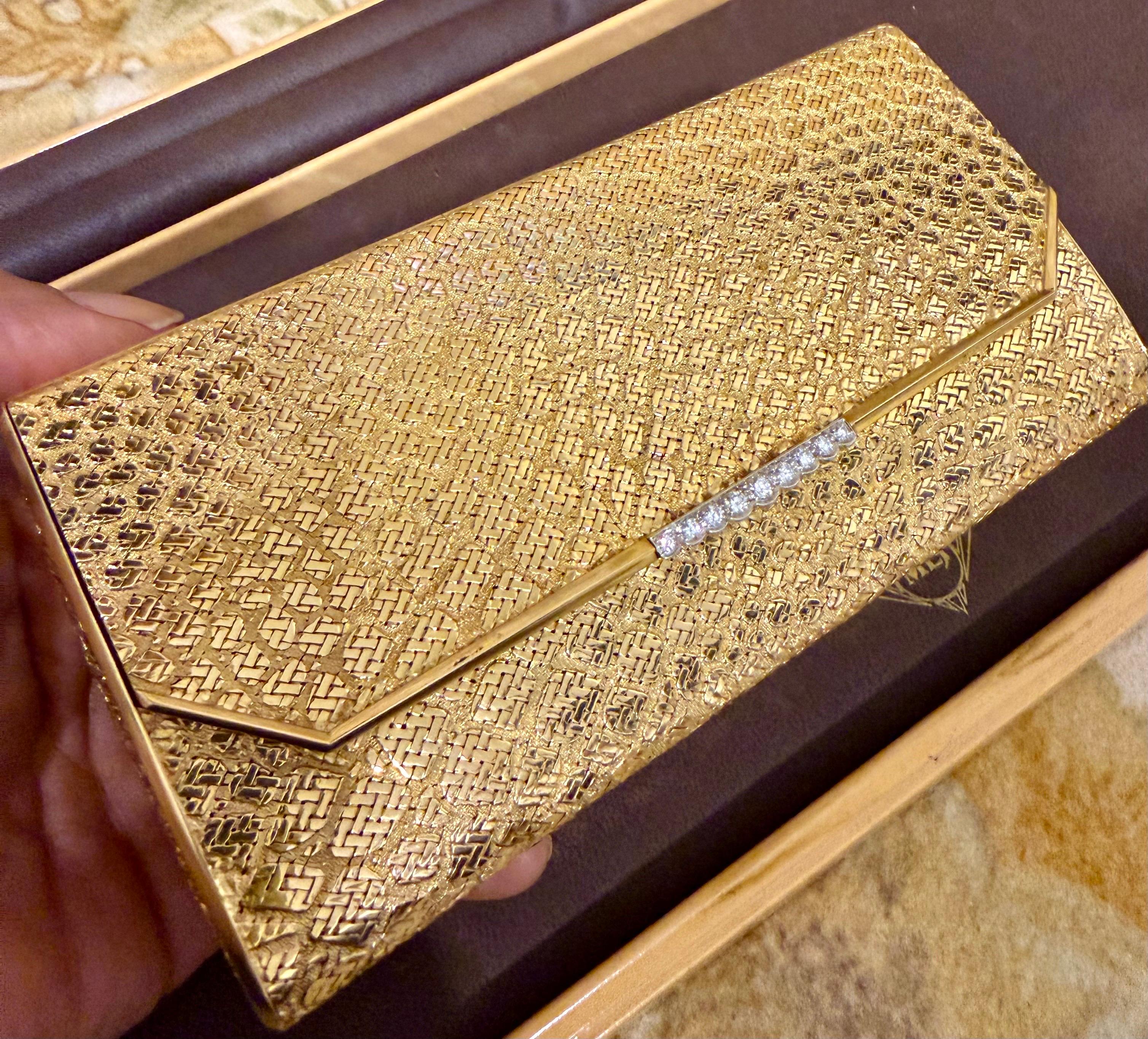 Vintage 245 Gm of 18K Yellow Gold Clutch /Handbag /Purse, Diamond, and — free download