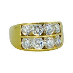 Vintage 2.49 Total Carat Weight Diamonds Channel Setting Ring 18k