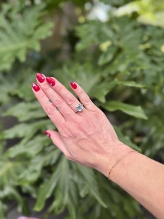 Vintage 2.5 Carat Aquamarine & Diamond Ring 14K White Gold