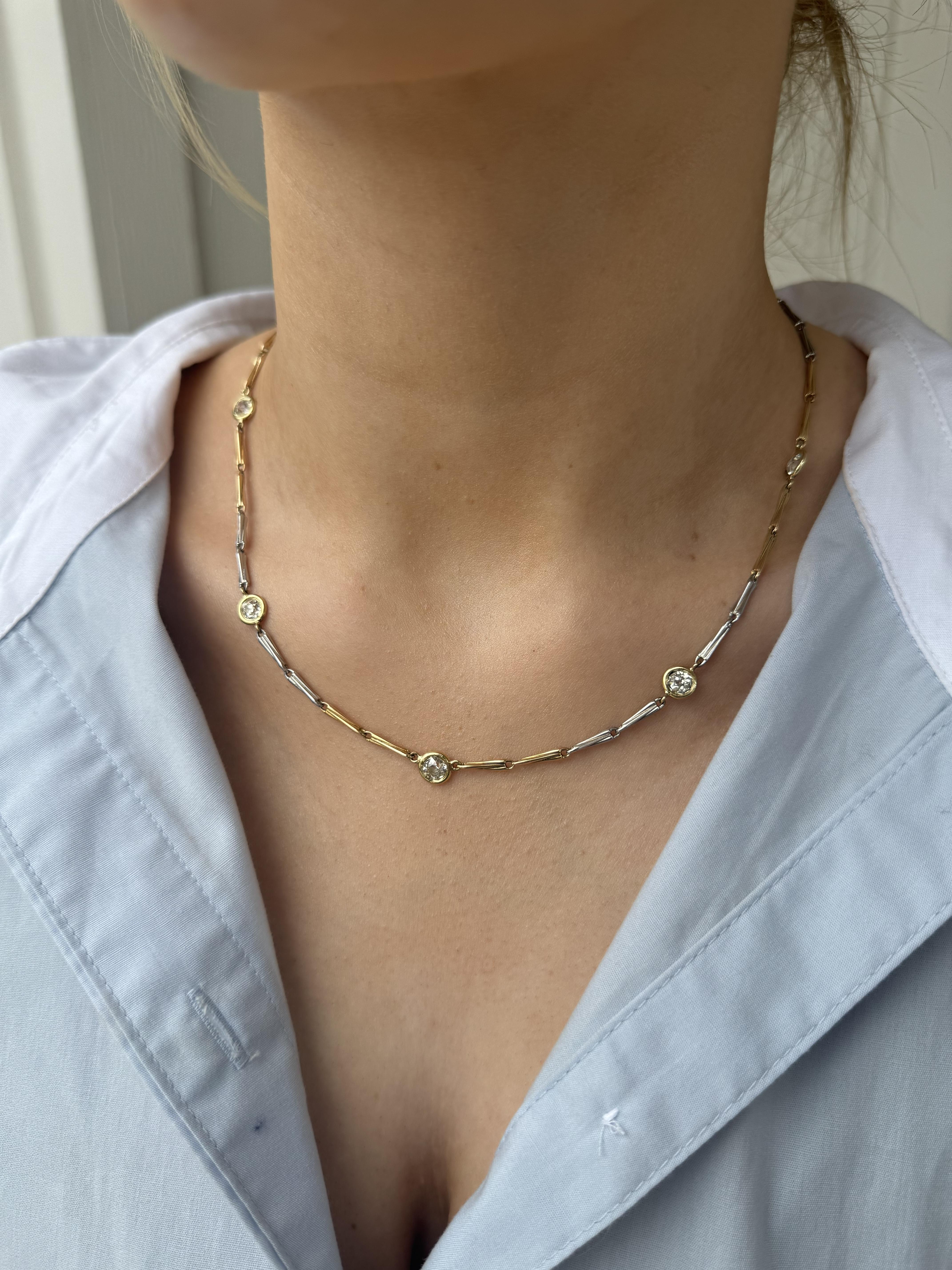 Taille vieille mine Collier Vintage 2.5 Carat Old Mine Cut Diamond By The Yard en vente