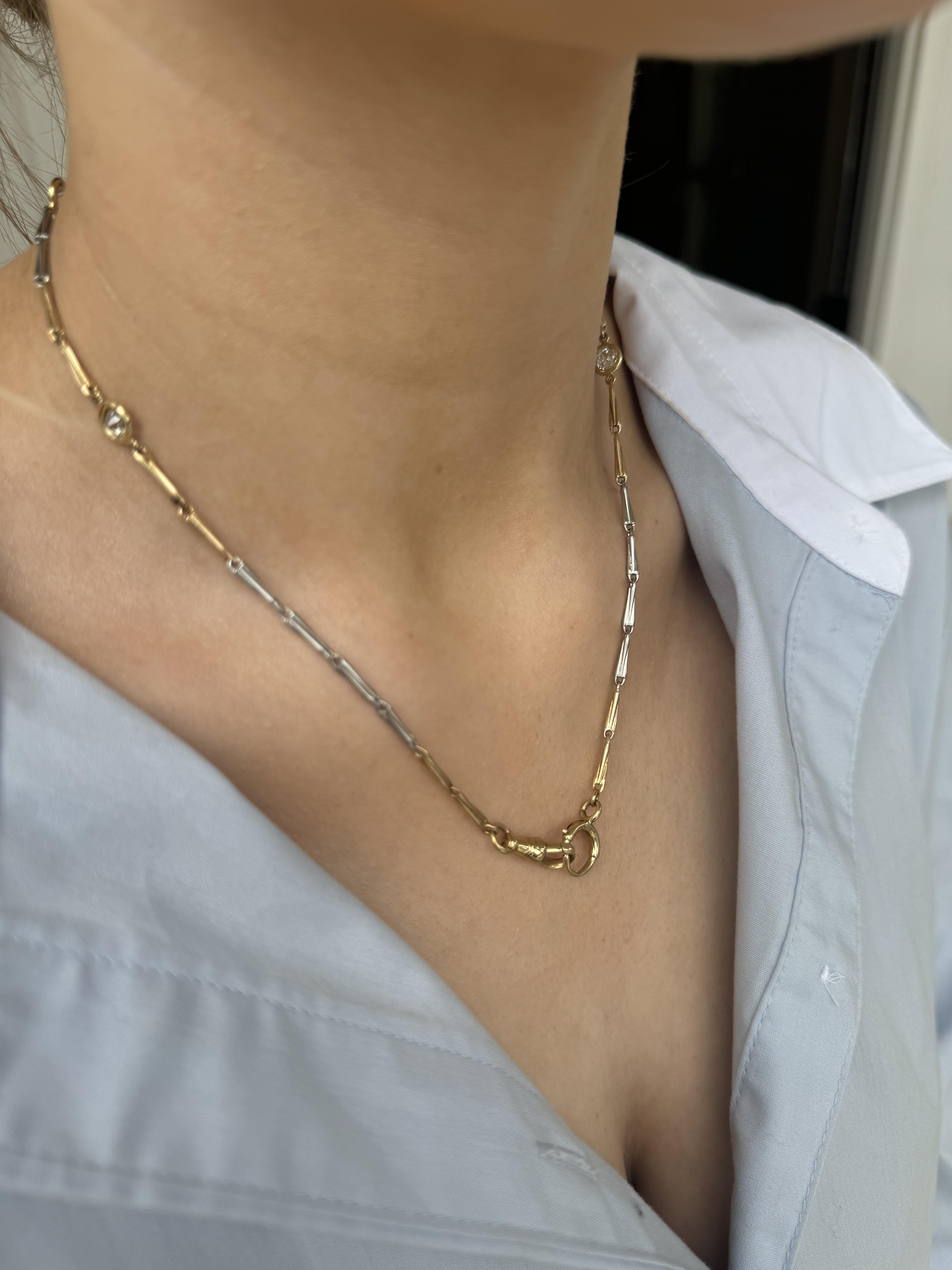 Collier Vintage 2.5 Carat Old Mine Cut Diamond By The Yard Excellent état - En vente à Montgomery, AL