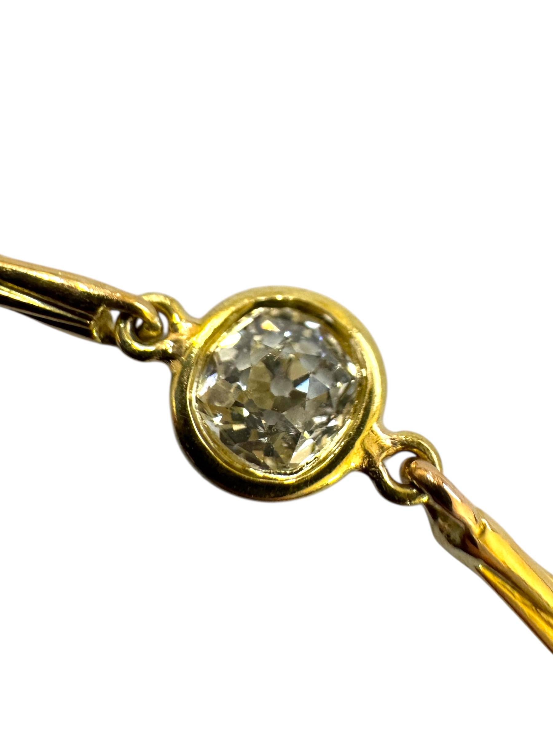 Collier Vintage 2.5 Carat Old Mine Cut Diamond By The Yard en vente 3