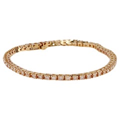 Vintage 2.5 Carat round Brilliant Diamond 14K Yellow Gold Tennis Bracelet