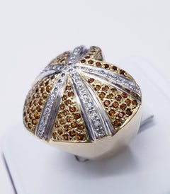 Vintage 2.50 Carat Sapphire and Diamond Cocktail Cluster Ring