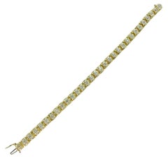 Vintage 2.50 Carat Total Weight Diamonds Two-Tone Gold Tennis Bracelet 14 Karat