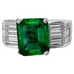 Vintage 2.50ct Natural Emerald Diamond Ring