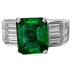 Anello vintage con diamante smeraldo naturale da 2,50 carati