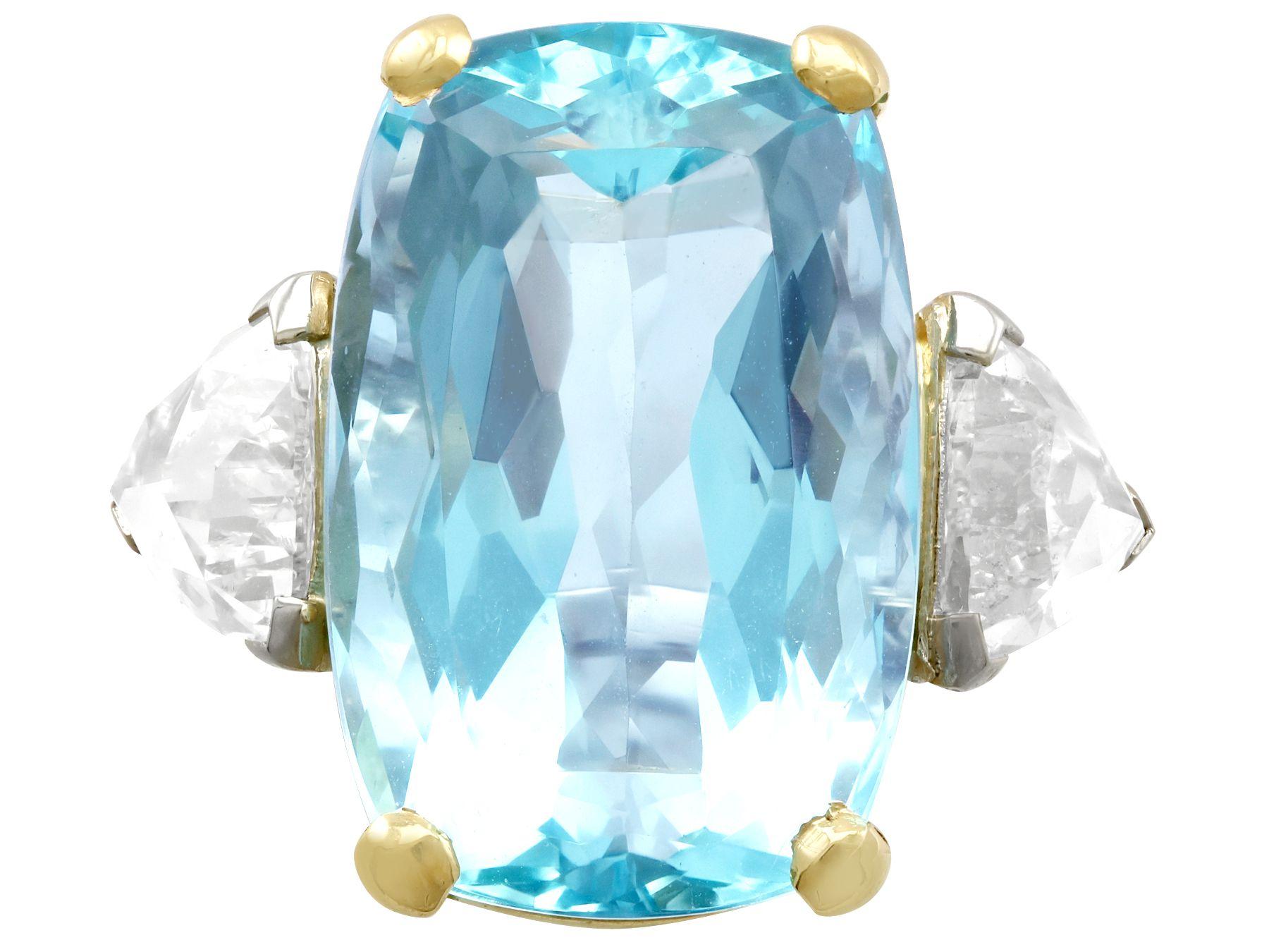 Platin-Cocktailring mit 25,32 Karat Aquamarin und 3,40 Karat Diamant im Angebot 2
