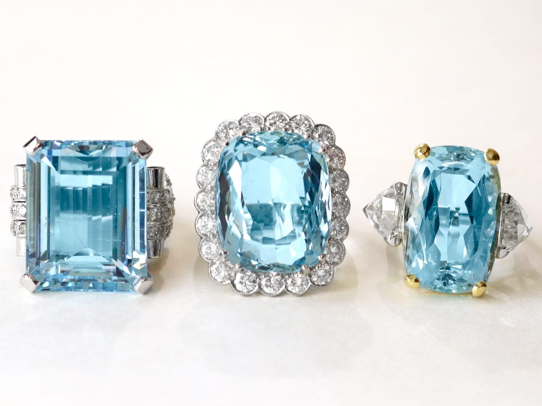 Platin-Cocktailring mit 25,32 Karat Aquamarin und 3,40 Karat Diamant im Zustand „Hervorragend“ im Angebot in Jesmond, Newcastle Upon Tyne
