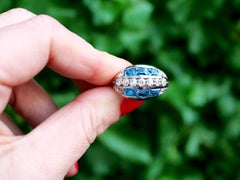 Vintage 2.54 Carat Aquamarine 2.13 Carat Diamond Gold Cocktail Ring