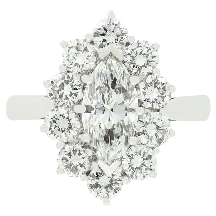 Vintage 2.54ct Diamond Cluster Ring, c.1984